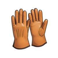 AI generated Leather Gloves Hand Drawn Cartoon Style Illustration png