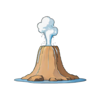 ai généré geyser main tiré dessin animé style illustration png