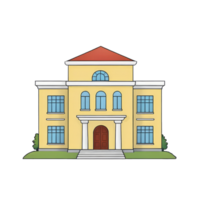 ai généré bâtiment main tiré dessin animé style illustration png