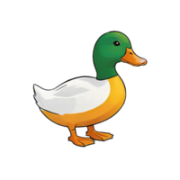 ai gerado Pato mão desenhado desenho animado estilo ilustração png