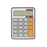 AI generated Calculator Hand Drawn Cartoon Style Illustration png