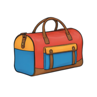 ai generiert Duffel Tasche Hand gezeichnet Karikatur Stil Illustration png