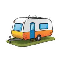 AI generated Caravan Hand Drawn Cartoon Style Illustration png