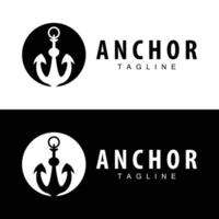 Sea ship vector icon symbol illustration simple sea anchor logo design