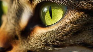 AI generated High-resolution close-up photograph of cats eye for graphic design and nature concepts photo