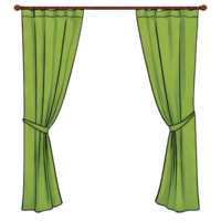 AI generated Curtains Hand Drawn Cartoon Style Illustration png