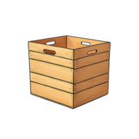 AI generated Crate Hand Drawn Cartoon Style Illustration png