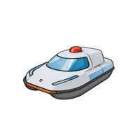 ai gegenereerd hovercraft hand- getrokken tekenfilm stijl illustratie png