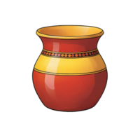 AI generated Decorative Pot Hand Drawn Cartoon Style Illustration png