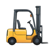 AI generated Forklift Hand Drawn Cartoon Style Illustration png