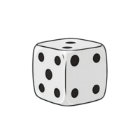 AI generated Dice Hand Drawn Cartoon Style Illustration png