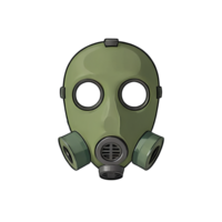 AI generated Gas Mask Hand Drawn Cartoon Style Illustration png