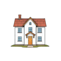 AI generated Cottage Hand Drawn Cartoon Style Illustration png