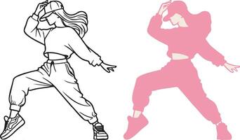 Street Dance Girl Illustration. vector