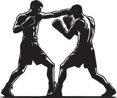 boxeo partido silueta. vector