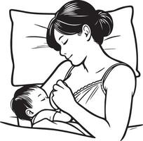 Breastfeeding Line Illustration. vector