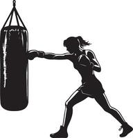 Female Boxer Silhouette. vector