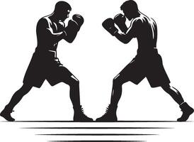 Boxing Match Silhouette. vector