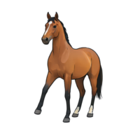 ai generato cavallo mano disegnato cartone animato stile illustrazione png