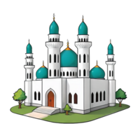 ai generiert Moschee Hand gezeichnet Karikatur Stil Illustration png