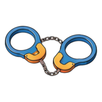 AI generated Handcuffs Hand Drawn Cartoon Style Illustration png