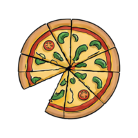 AI generated Pizza Hand Drawn Cartoon Style Illustration png