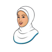 ai generato hijab mano disegnato cartone animato stile illustrazione png