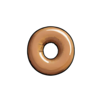 ai gegenereerd donut hand- getrokken tekenfilm stijl illustratie png