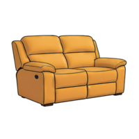 AI generated Reclining Sofa Hand Drawn Cartoon Style Illustration png