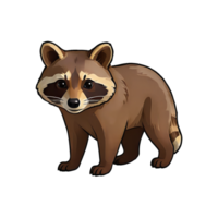 AI generated Raccoon Hand Drawn Cartoon Style Illustration png