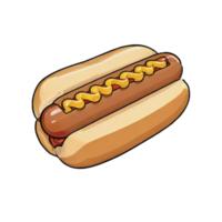 AI generated Hot Dog Hand Drawn Cartoon Style Illustration png