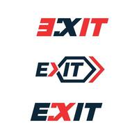 Exit Sign Text Logo Wordmark Vector Template