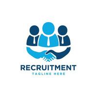 Recruitment Hire Creative Logo design vector template People Handshake