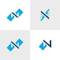 Letter N Geometric abstract modern creative Logo design collection template vector