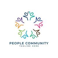 Community People circle star logo design vector template minimal creative concept