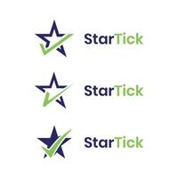 Star Ok mark sign check mark design creative modern style concept vector logo template