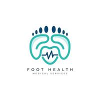 Healthy Foot Logo design Template Feet Medical Care HealthCare minimal line art concept vector