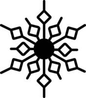 Snowflake glyph and line vector illustration