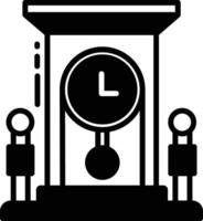 Ancient Clock glyph and line vector illustration