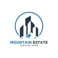 Mountain building Vector Design real estate business Logo template