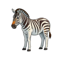 AI generated Zebra Hand Drawn Cartoon Style Illustration png