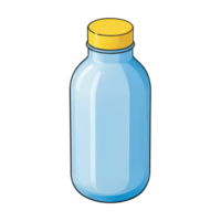ai generato acqua bottiglia mano disegnato cartone animato stile illustrazione png