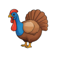 AI generated Turkey Hand Drawn Cartoon Style Illustration png