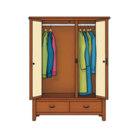 AI generated Wardrobe Hand Drawn Cartoon Style Illustration png