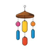 AI generated Wind Chime Hand Drawn Cartoon Style Illustration png