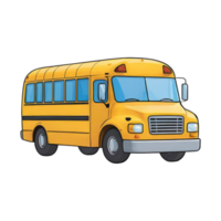 ai gegenereerd school- bus hand- getrokken tekenfilm stijl illustratie png