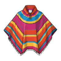 ai genererad poncho hand dragen tecknad serie stil illustration png