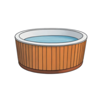 AI generated Hot Tub Hand Drawn Cartoon Style Illustration png