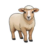 AI generated Sheep Hand Drawn Cartoon Style Illustration png