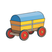 ai gegenereerd wagon hand- getrokken tekenfilm stijl illustratie png